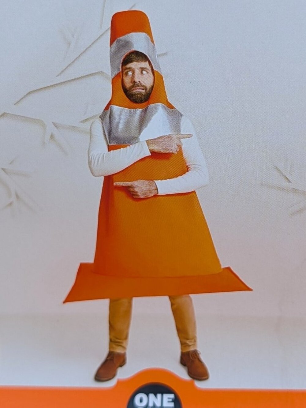 Hyde and Eek Adult Construction Traffic Cone Halloween Costume One Size
